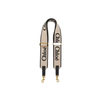 Chloe Polyester Bag Strap Women's White & Black