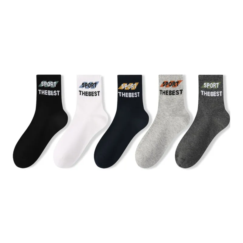 H YXIANG Mid Calf Socks Men's 5 Pack Multicolor-2