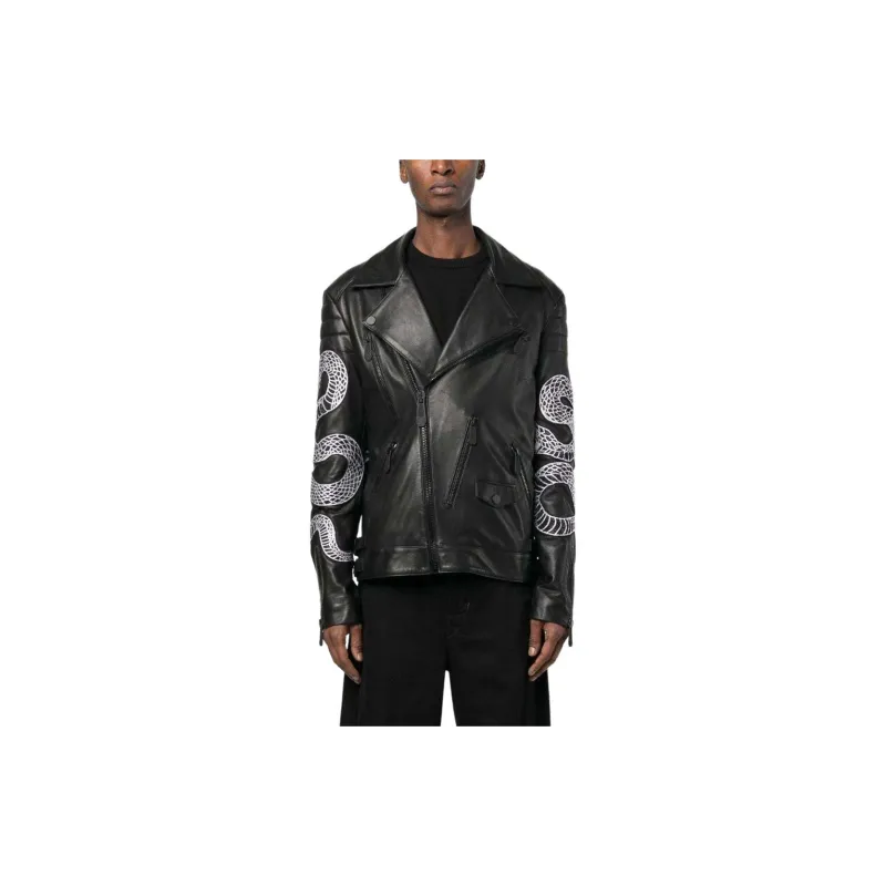 PHILIPP PLEIN Snake print Biker Jacket-3