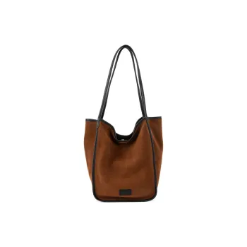 VENOF Cow Leather Tote Bag Shopping Bag Shoulder Bags Medium Size Women's Coffee/Rebrown/Royal Red
