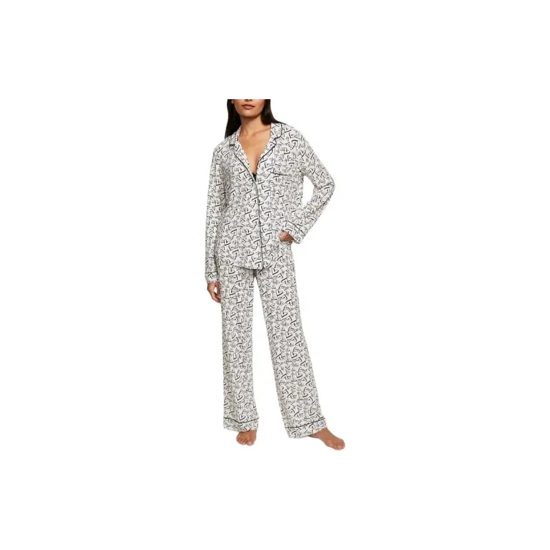 Victoria's Secret Modal Long Pajama Set Pajama Set Women's Black Love-1