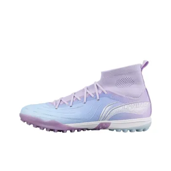 LiNing TF Rubber Broken Studs Artificial Ground Cushioned Slip Resistant Soccer Shoes Men's Blue Purple