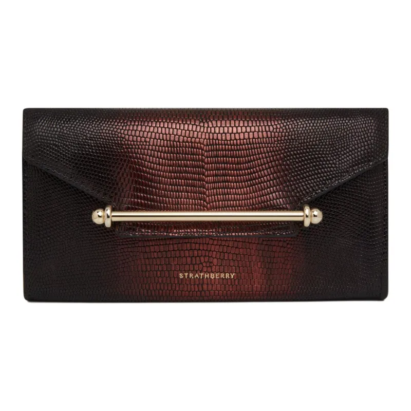 Strathberry Smooth Calf Leather Shoulder Bag Crossbody Bag Wallet Women's Red & Black-0