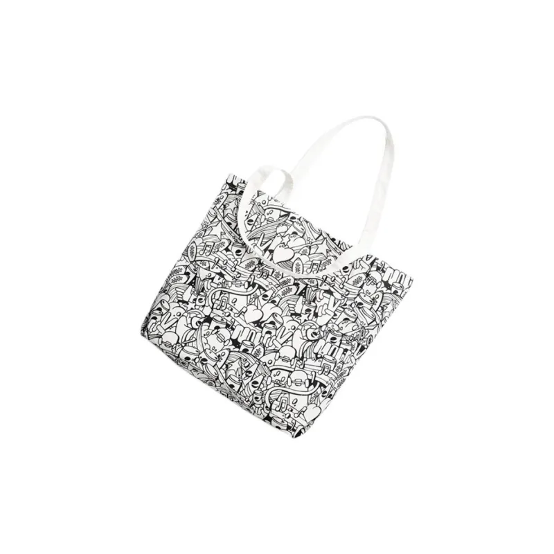 Pepsi Canvas Tote Bag Shopping Bag Canvas Bag Shoulder Bag Regular Unisex Black White-3