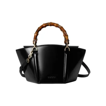 GUCCI Shiny Leather Shoulder Bag, Crossbody Bag, Handbag Small Size Women's