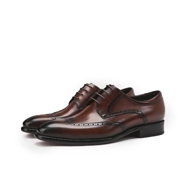 Voguhomme Dress Shoes Men Low Top Black, Brown-3