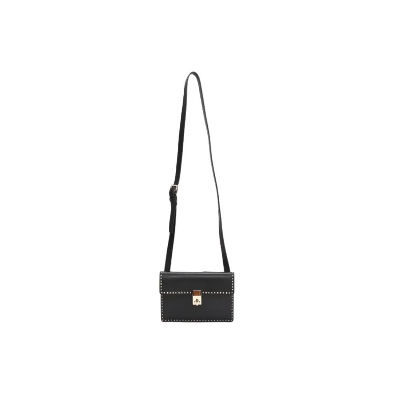 Valentino GARAVANI ROCKSTUD Cow Leather Crossbody Bag, Shoulder Bag Women's Black-1