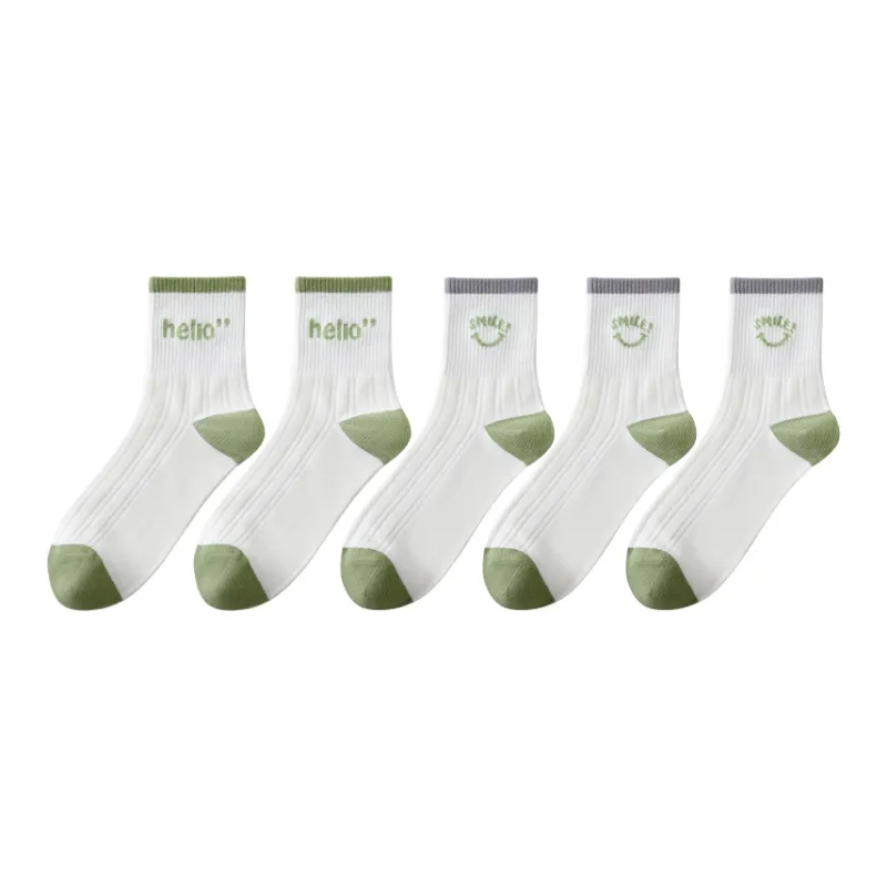 MIIOW Mid Calf Socks Unisex 5 Pack-1