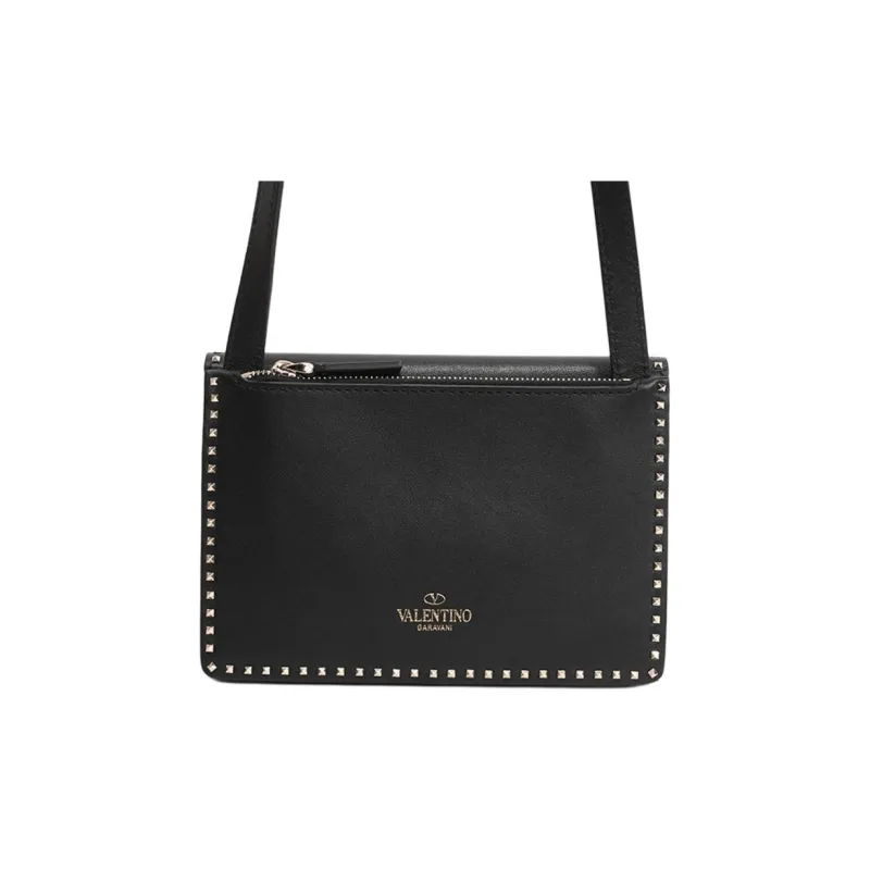 Valentino GARAVANI ROCKSTUD Cow Leather Crossbody Bag, Shoulder Bag Women's Black-4