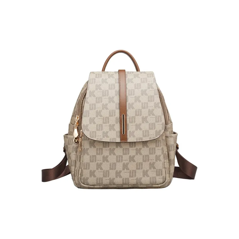 YEARCON PVC With Artificial Leather With Synthetic Leather Backpack Tubas Women's Coffee-0