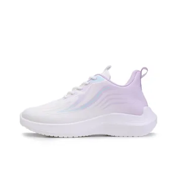 Warrior Cushioned Slip Resistant Rebound Low Top Casual Running Shoes Women's White Purple