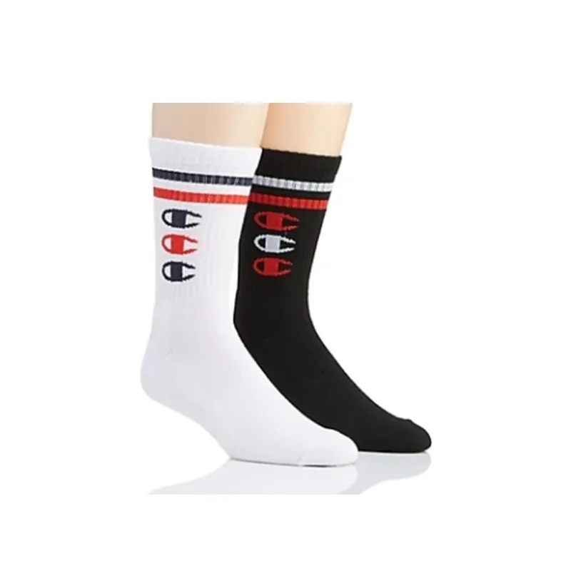 Champion Unisex C Logo Embroidery Socks 6 Packs Black/White-1