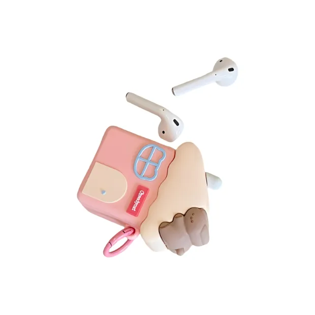 Povatine Compatible With AirPods Pro/2/1/3 TPU Fun Creative House Cute Fully Enclosed Impact Resistant Headphone Cases-2