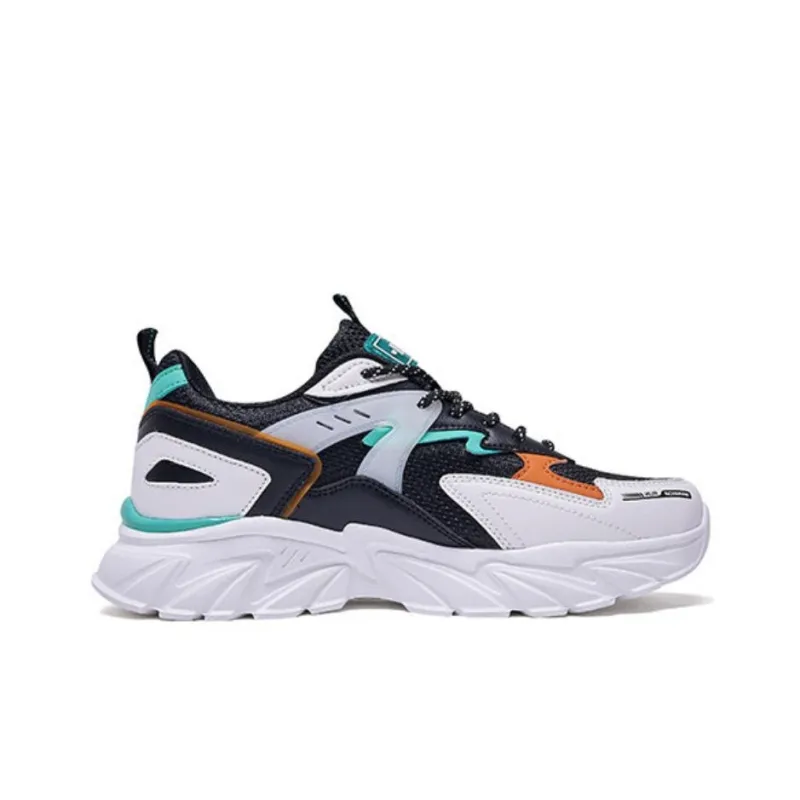 Warrior Wear resistant And Lightweight Low Top Chunky Sneakers Men's Black White Orange-1