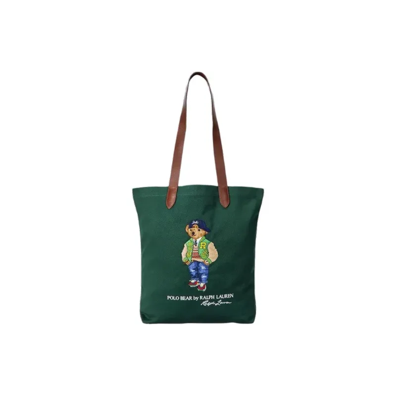 Polo Ralph Lauren Cotton Tote Bag Shopping Bag Handbag Shoulder Bag Men's Green-0