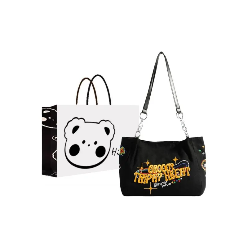 NX DOUGHNUT Fabric Shoulder Bag Regular Women's Ecru/Black/Blue-5