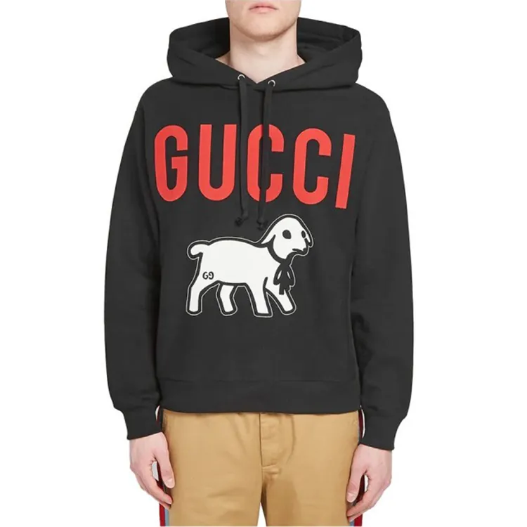 GUCCI Logo Lamb Hoodie-1