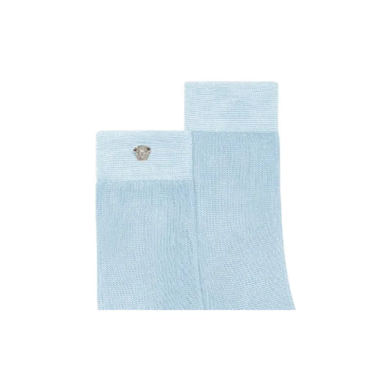 VERSACE SS24 Mid-Calf Socks Women's 1 Pack Light Blue-1