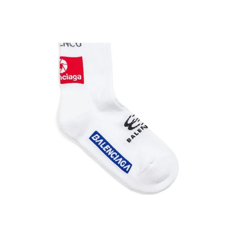 Balenciaga Knee-High Socks Regular Fit Men's 1 Pack White-3