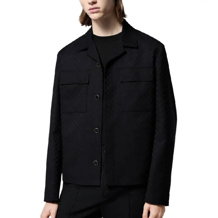 LOUIS VUITTON Damier Open Collar Wool Overshirt-1