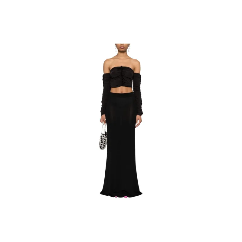 Rotate Slinky Off Shoulder Cropped Top-2