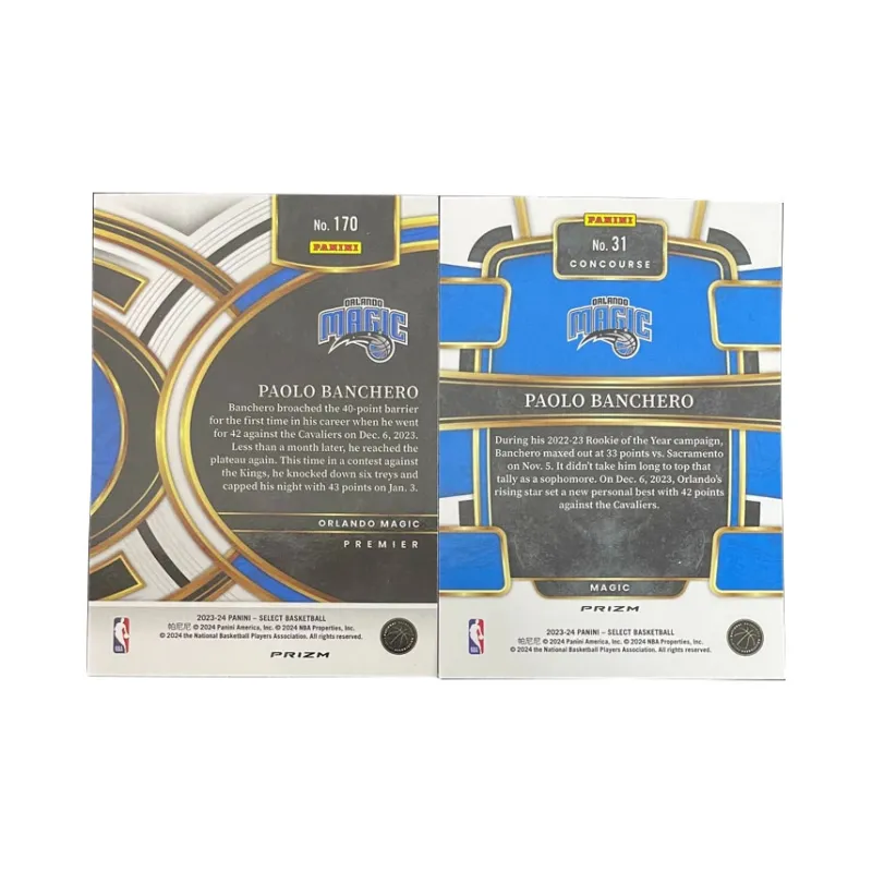 PANINI SELECT Banchero Blue Fold Special Card Silver Fold Player Card Product Access Sports Cards 1 Pc-1