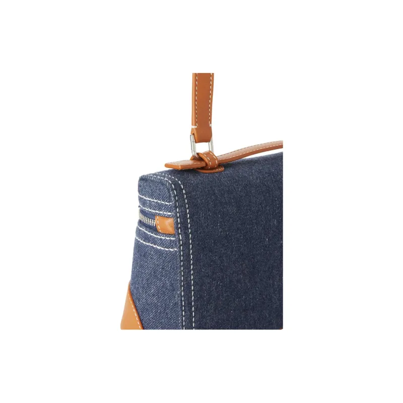 Loro Piana ExtraPocket Denim Shoulder Bag Crossbody Bag Handbag Regular Women's Wave Blue With Wheat Bran-3