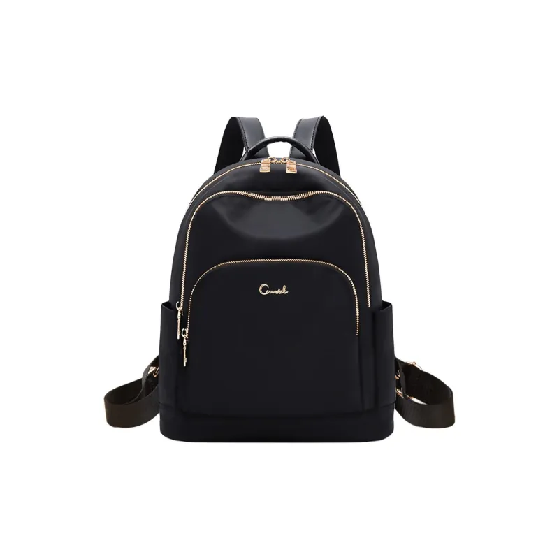 Marino Orlandi Fabric With Synthetic Leather Student Backpack Backpack Large Size Unisex Black-4