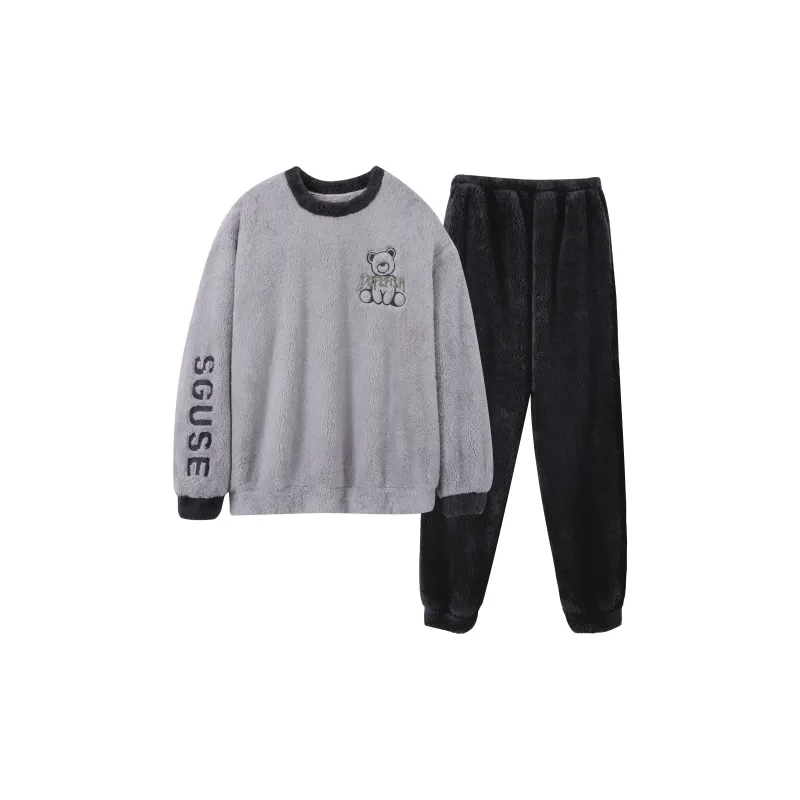 Ta Yan Winter Pajama Set Men's Gray-0