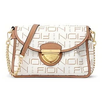 FION Canvas Crossbody Bag Medium Size Women's Multicolor