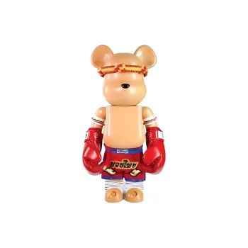 BE@RBRICK 1000% World Wild Tour 3 Muay Thai Red Boxing Gloves Bear Trendy Figures