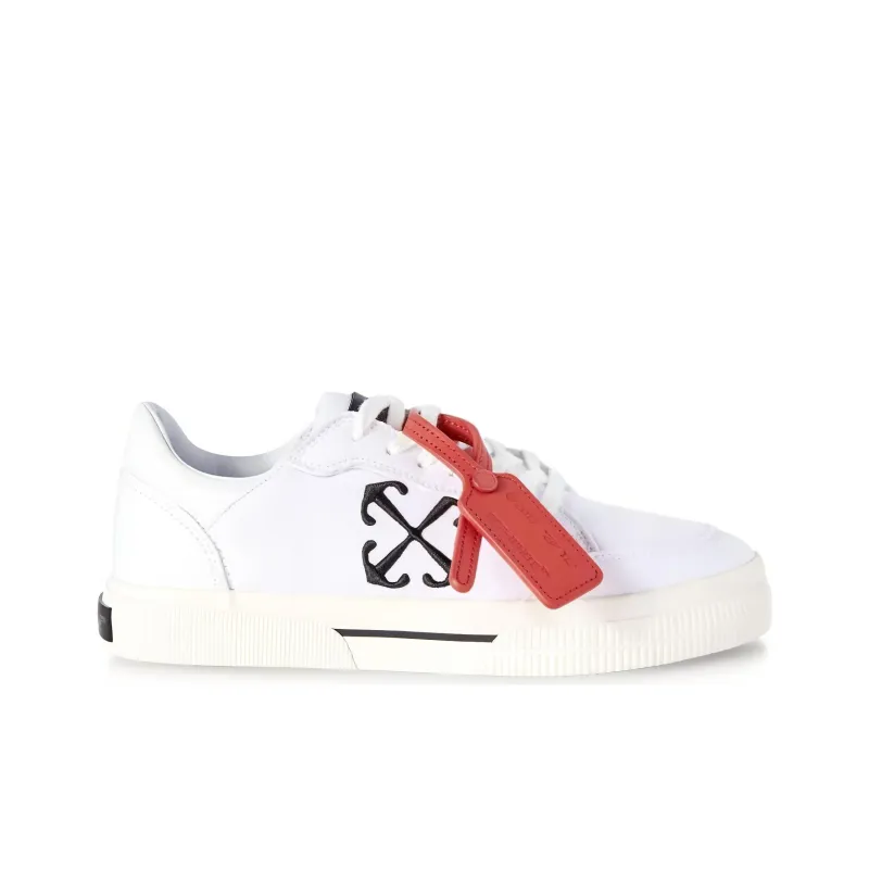 OFF WHITE New Low Vulcanized White Black Women's-1