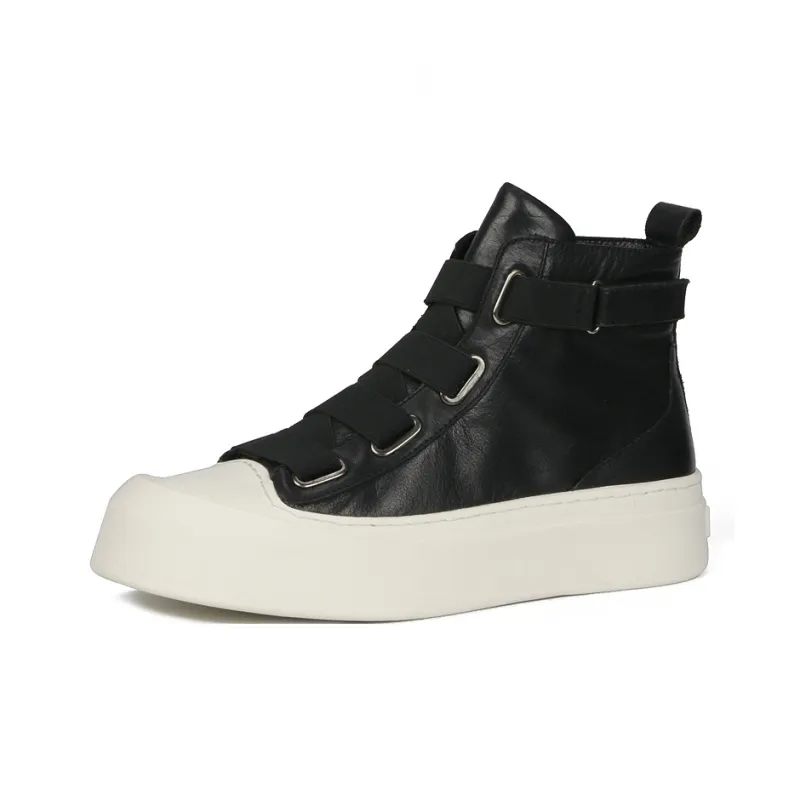Thai Points High Top Skateboard Shoes Men's Black-6