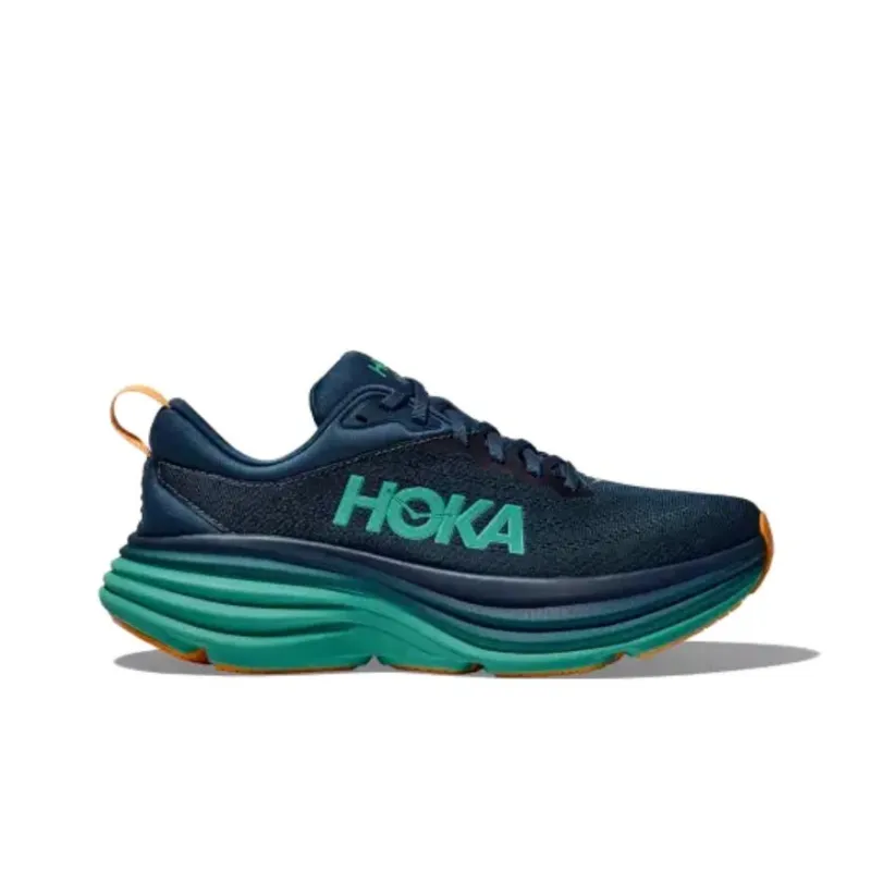 HOKA ONE ONE Bondi 8 Anti Slip Wear Resistant Low Top Casual Running Shoes Men's Blue-1