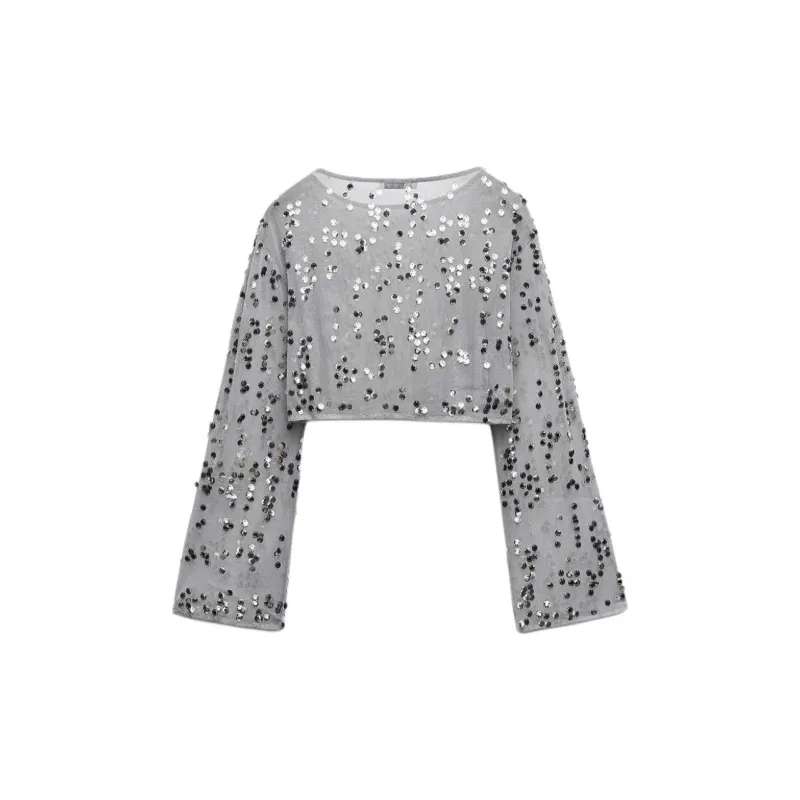 ZARA Regular T Shirt Women's Gray-1