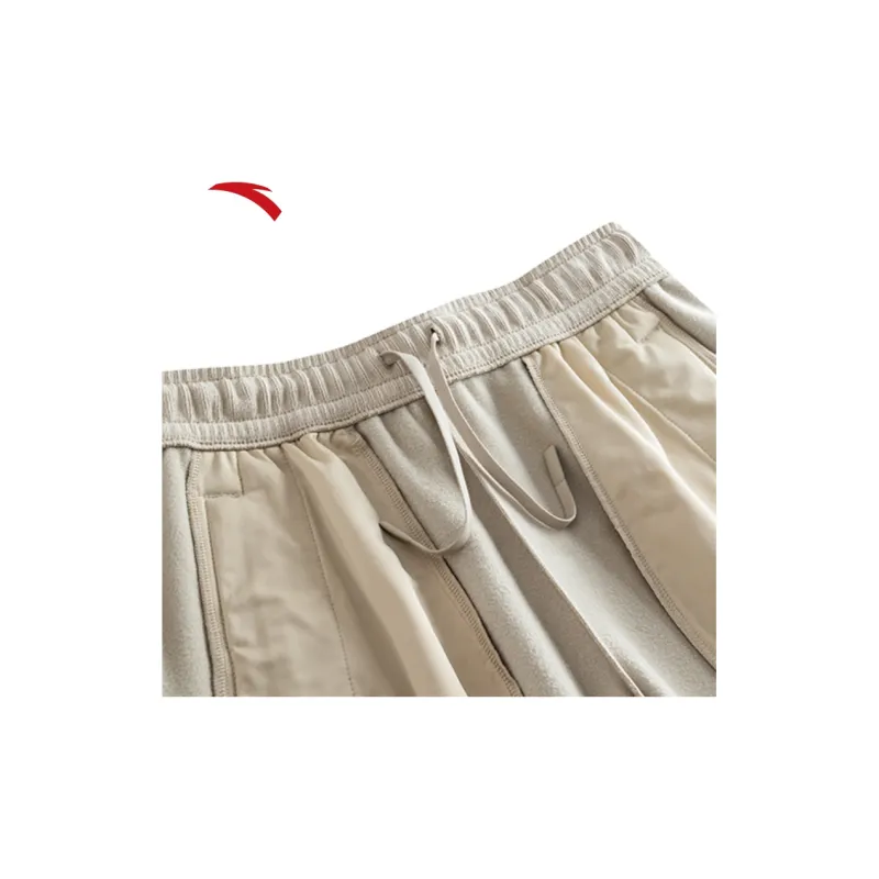 Anta Comprehensive Training Collection Sports Lifestyle Collection Knitted Sweatpants Women's Nude Khaki-6
