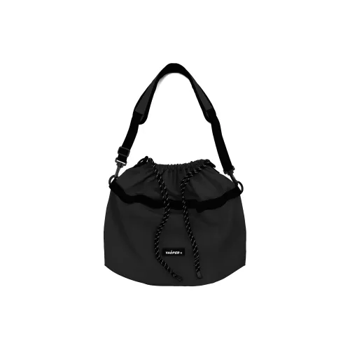 VAOPER Polyester Crossbody Bag Shoulder Bag Bucket Bag Large Size Unisex Black/Yellow