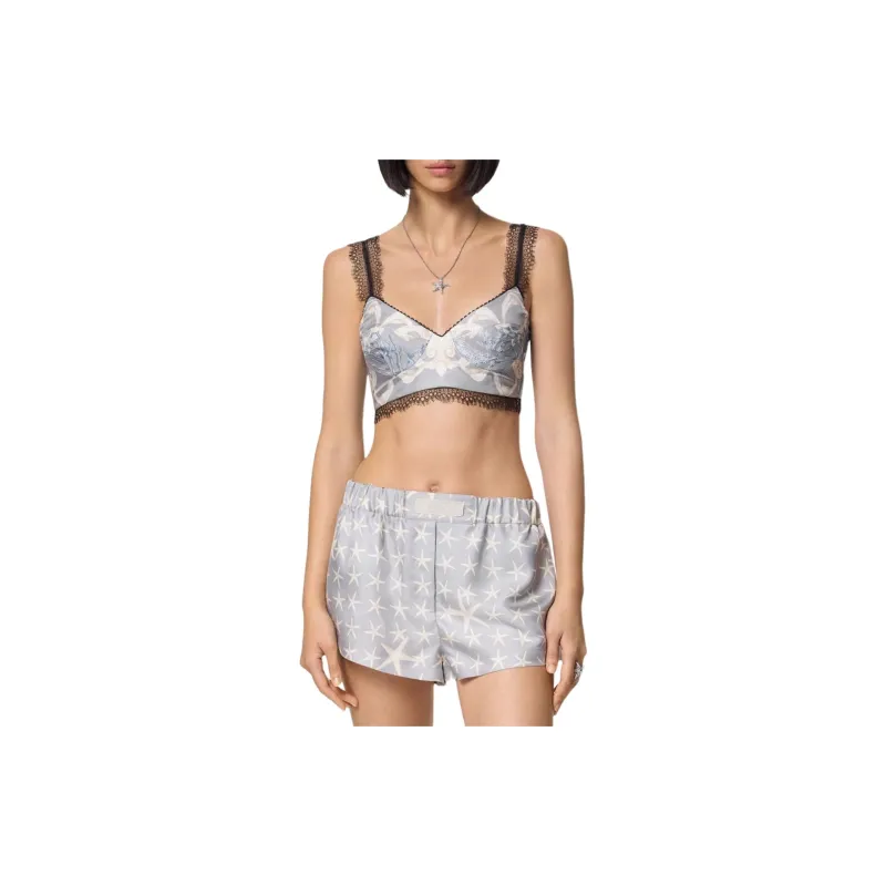 VERSACE Barocco Sea Printed V-Neck Bralette Top-2