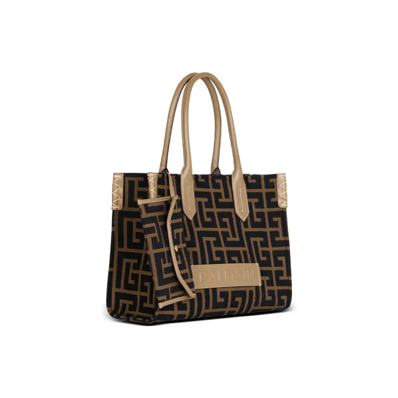 BALMAIN B-Army 36 Pb Labyrinth Jacquard Tote Bag-1