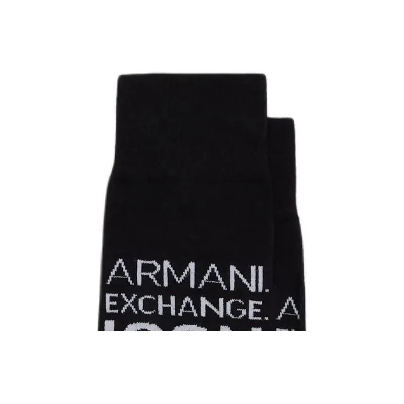 ARMANI EXCHANGE Icon SS24 Mid-Calf Socks Men's 1 Pack Black-1