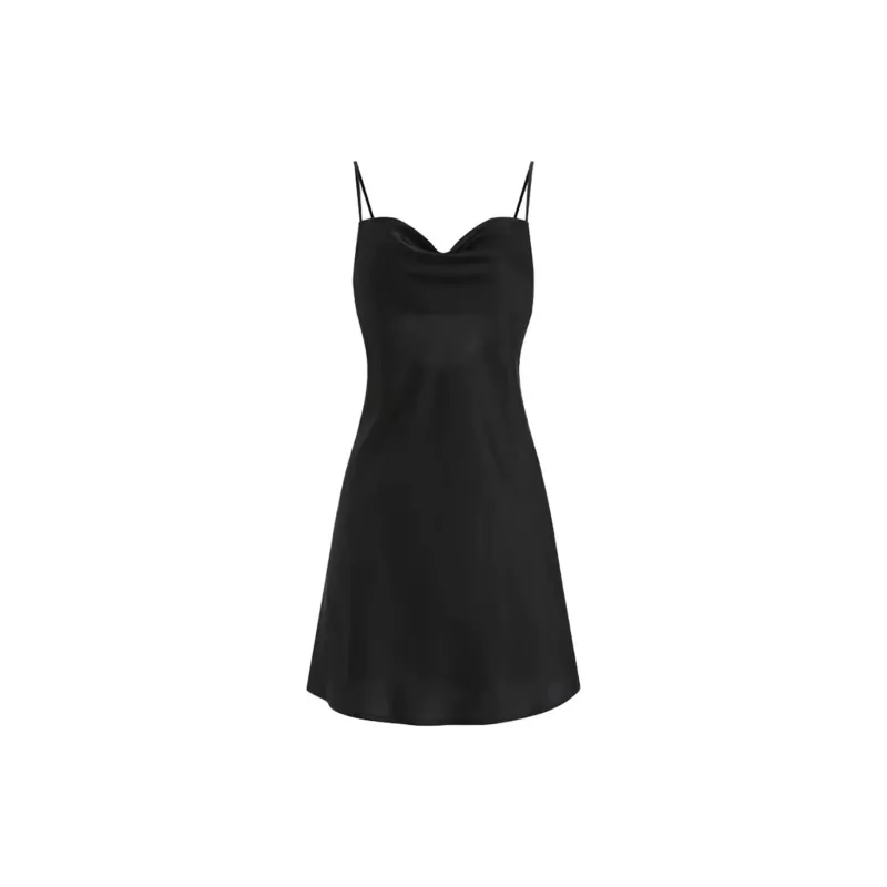 Flowers In Water Nightgown Women's Black-1