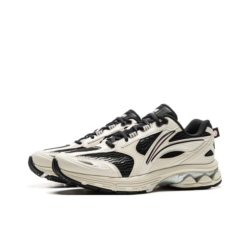 LiNing Shake 2.0 Anti Slip Wear Resistant Low Top Casual Running Shoes Women's Beige Black-2