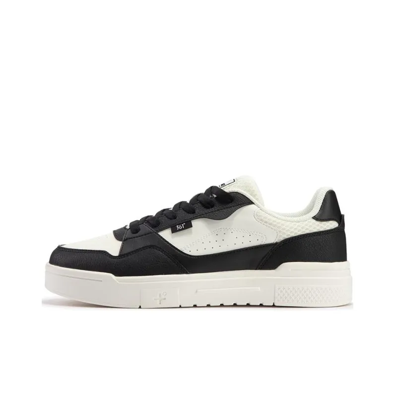 361° Anti Slip Wear Resistant Low Top Skateboard Shoes Men's White Black-0