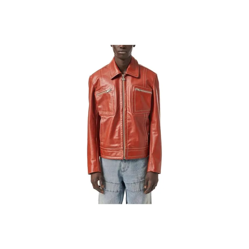 DIESEL Jackets Coats Men's Red Brown-2