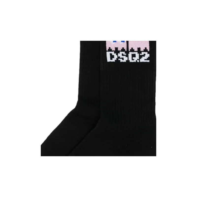 DSQUARED 2 x Pacman Mid-Calf Socks Men's 1 Pack Black-3