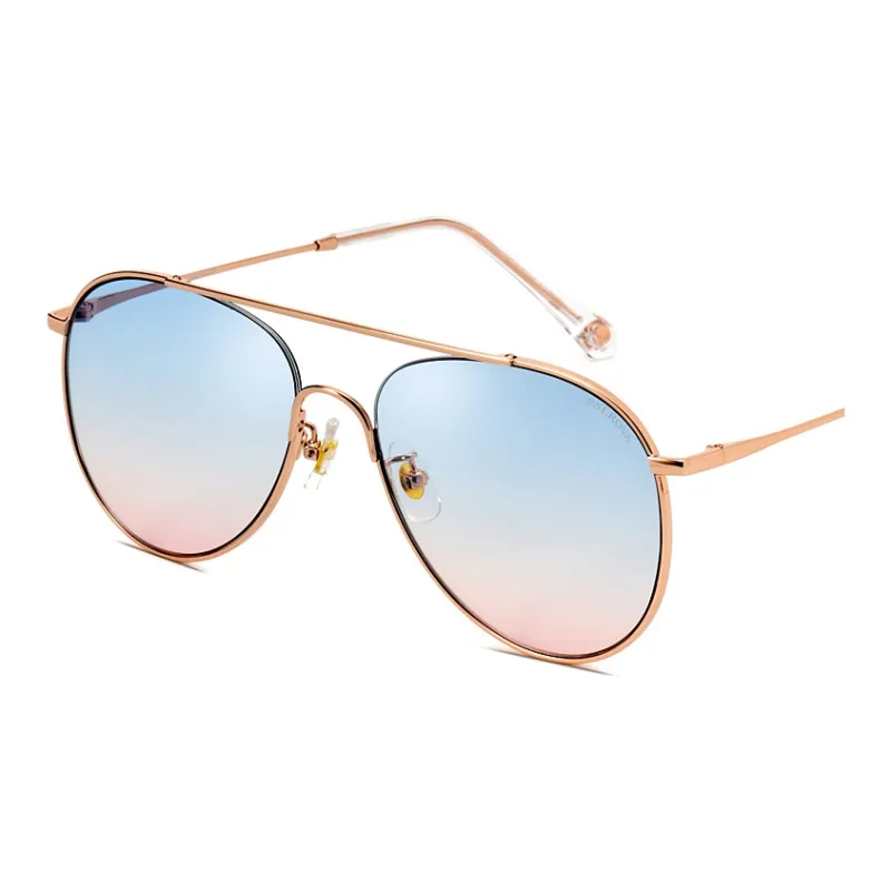 SEROVA Alloy Metal Aviator Sunglasses Unisex Gold Rose Gold-5