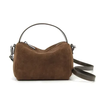 YOCAMU Matte Cowhide Leather Handbag Crossbody Bag Advanced Touch Unisex Wicker Pine Green