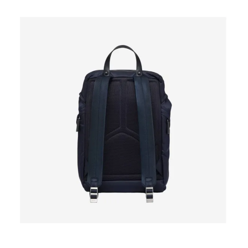 PRADA Recycled Nylon Backpack Men's Marine Blue-0