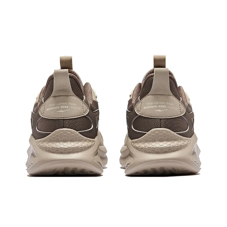 Erke Slip Resistant Water Resistant Low Top Casual Running Shoes Men's Light Linen Brown Stone-4