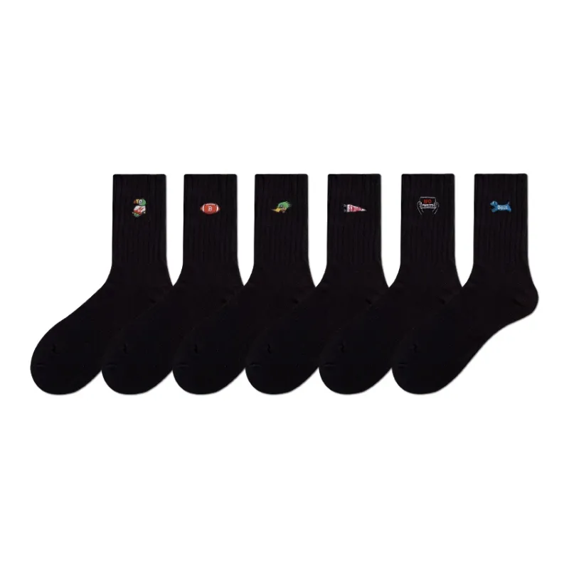 COTTON CHEESE Mid Calf Socks Men's 5 Pack-3